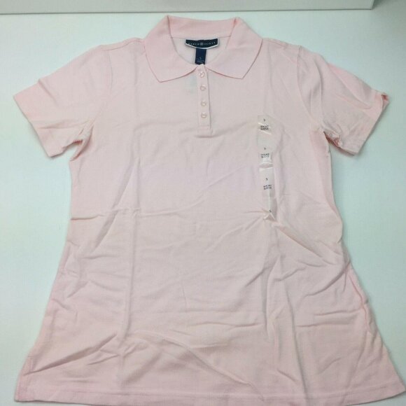 Macys Karen Scott Woman's Pink Blush Polo Short Sleeve Top T-Shirt Size Small - Picture 1 of 9